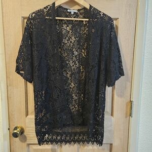 Xs Charlotte Russe Chic Black Lace Kimono